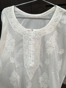 Elegant White Chikankari Kurti