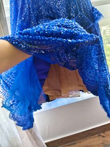 Stunning royal blue beaded Lehenga Choli
