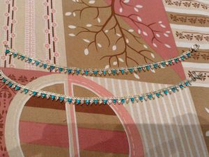 Stunning Anklets with Blue &amp; White Stones