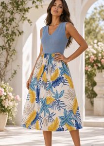 COMBO OF Floral sleeveless Dresses 🌼