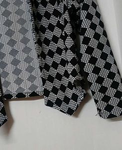 Stylish Black &amp; White Patterned Jacket