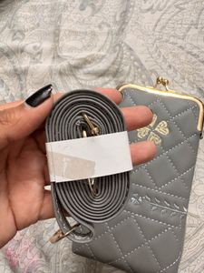 Quilted Grey Wallet with Clover Design