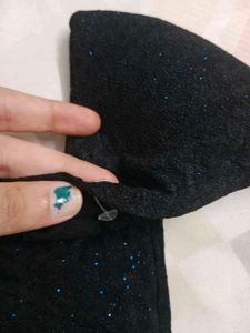 NAVY DARK BLUE Sparkly Black Short Sleeve Dress