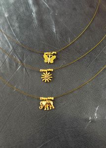 Gold Tone Charm Necklaces Set of 3