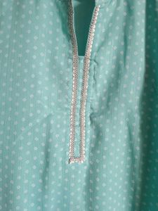 Light Blue Kurti with bhandani Print