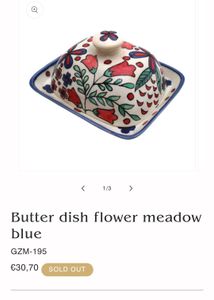 Gall & Zick Ceramic Butter dish Flower meadow blue