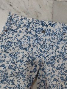 Floral Print Slim Fit Pants