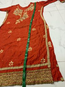 Beautiful Orange Kurta Set with Dupatta