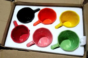 Brand New Ceramic Cup Set Of 6 Multicolour