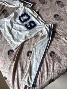Off Shoulder Crop Top with '09' Graphic