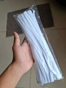 Bundle of White Pipe Cleaners