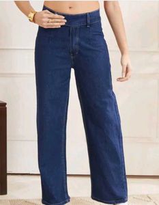 High-Waisted Wide-Leg Denim Jeans