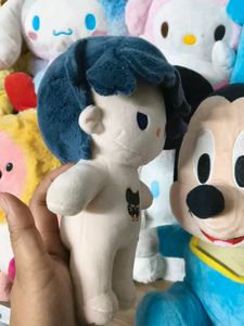Cute kpop Plush Doll with Cat Badge