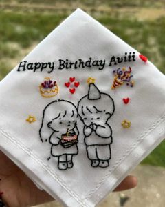 Happy Birthday Embroidered Handkerchiefonly one