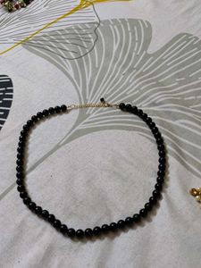 Elegant Black Beaded Necklace
