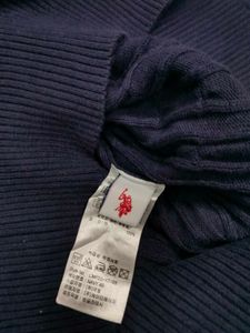 USPA Blue Cable Knit Sweater