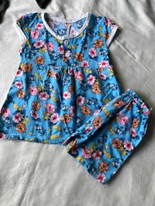 Cute Blue Floral Baby Girl Outfit