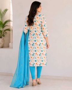 Floral Print Kurta Set with Dupatta
