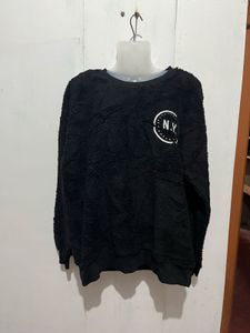 Cozy Black Teddy Fleece Sweatshirt