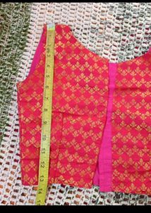 Pink Brocade Blouse Top