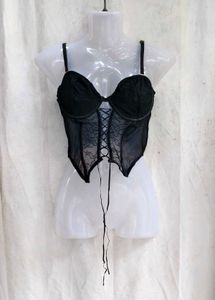 451110. Sheer Lace Corset Top