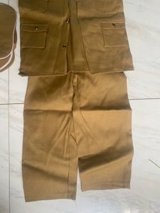 Men's Ethnic Khaki Kurta and Pants Set