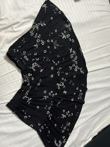 Black Floral Mini skirt