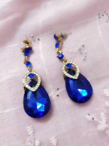Stunning Blue Crystal Drop Earrings