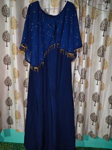 Elegant Navy Blue Embellished Gown
