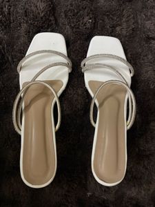 NEW Sparkling White Flat Sandals