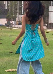 Strapless Y2K Backless Desi Kurti
