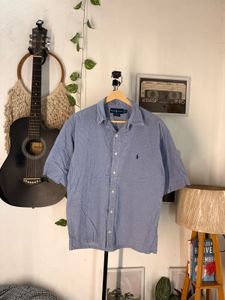 Ralph Lauren Blue Short Sleeve Button-Up Shirt