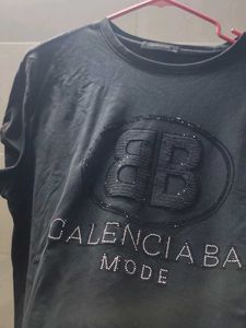 baleciaga copy Stylish Black T-Shirt
