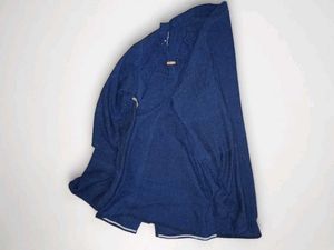 Men's Blue Long sleeve linen kurta