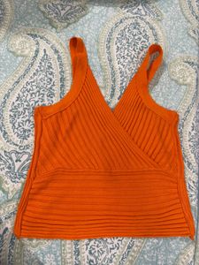 Ribbed Orange Tank Top