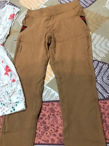 Floral Kurta with Brown Pants
