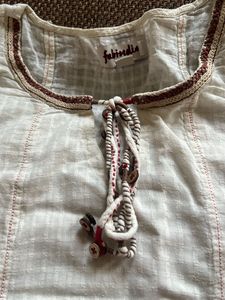 Fabindia White Kurta with Tassels