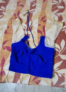 Royal Blue Saree with Golden Border