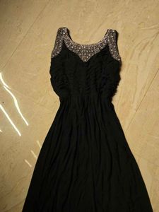Elegant Black Embellished Maxi Dress
