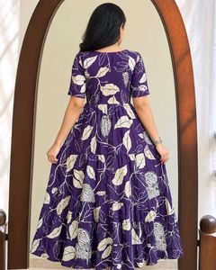 Purple Floral Print KurtaXXL