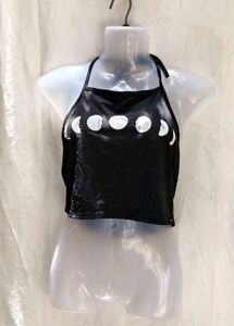 I. Black Moon Phases Halter Top