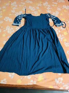Beautiful Blue Embroidered Anarkali Gown