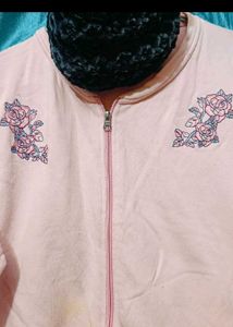 Pink Floral Embroidered Jacket