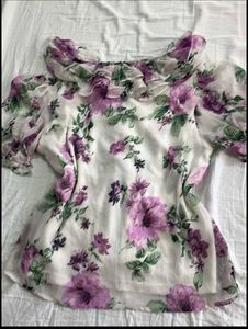 Vintage Floral Ruffle Blouse top🎀🌸