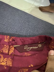 Maroon Elephant Print Kurta Set