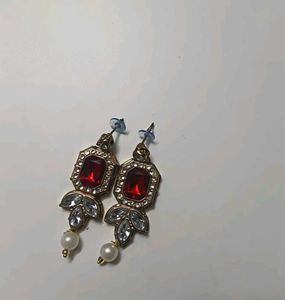 Stunning Red &amp; Pearl Necklace Set