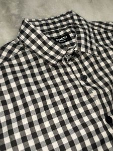 Chic Black &amp; White Gingham Cropped Shirt