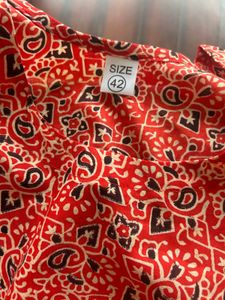 Vibrant Red Printed Corset Kurta