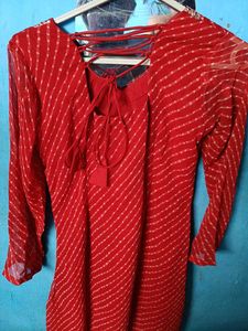 Beautiful Red Embellished Kurta