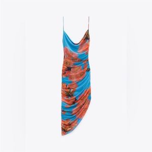 Zara Limited Edition Floral Back Open MIDI Dress